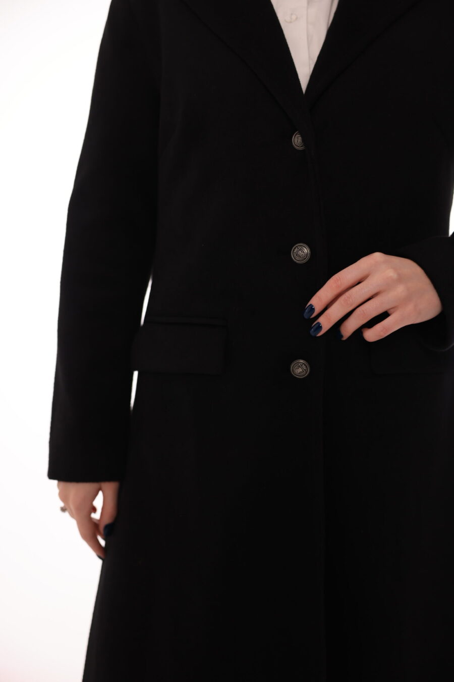 Black Cashmere Long Coat - Image 4