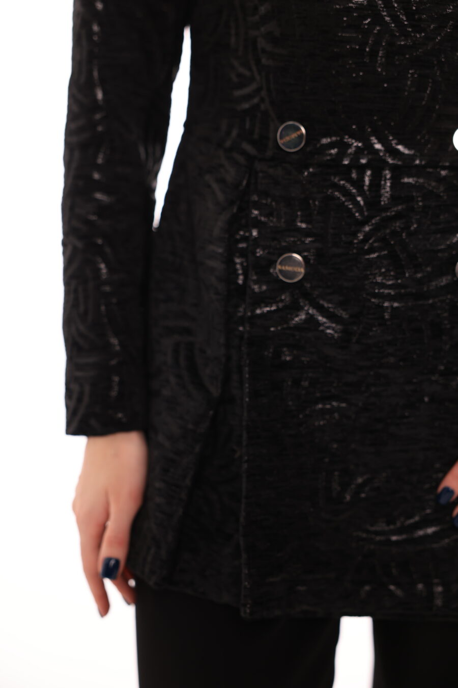 Black Jacquard Blazer - Image 4