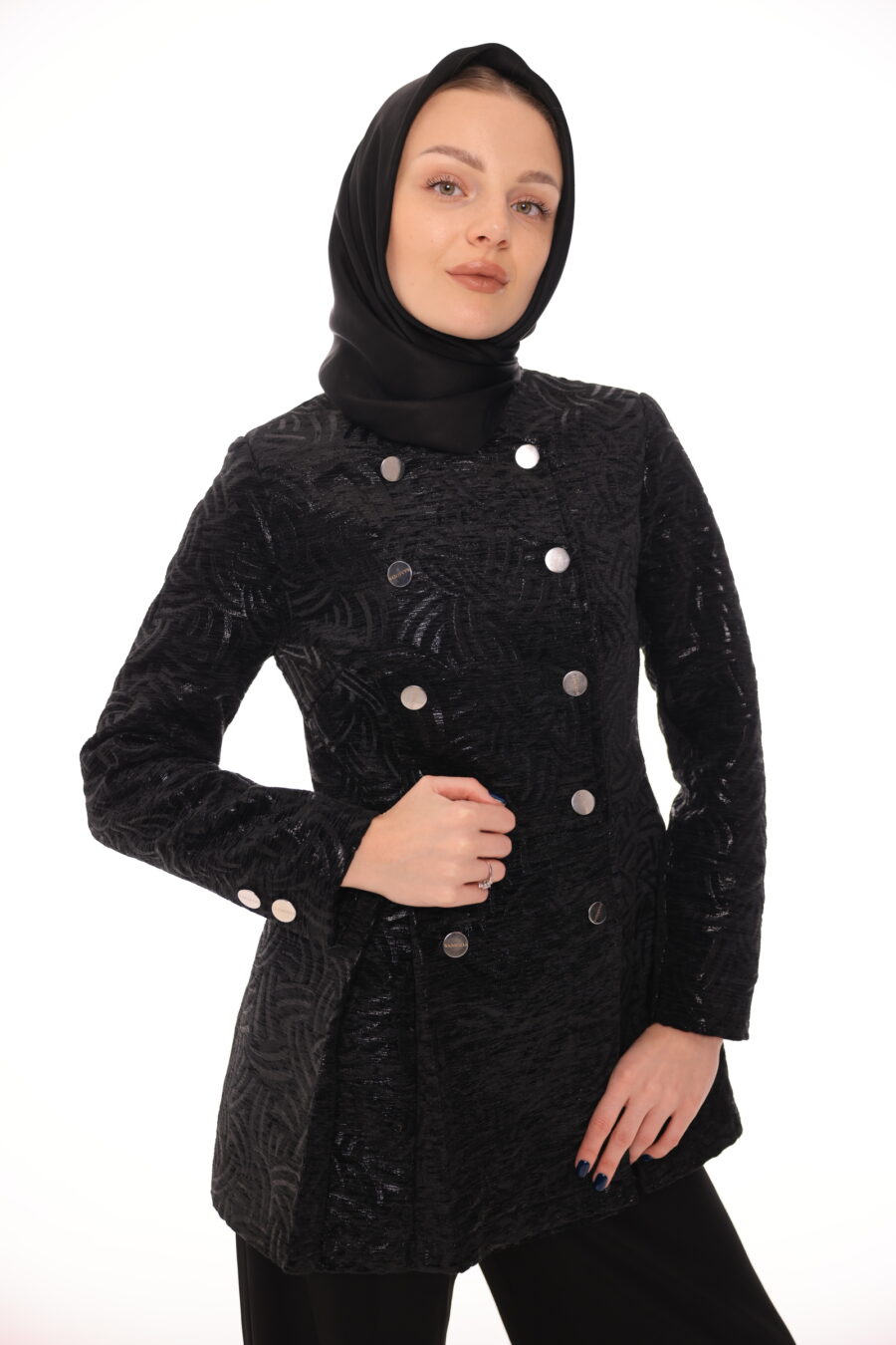 Black Jacquard Blazer - Image 5