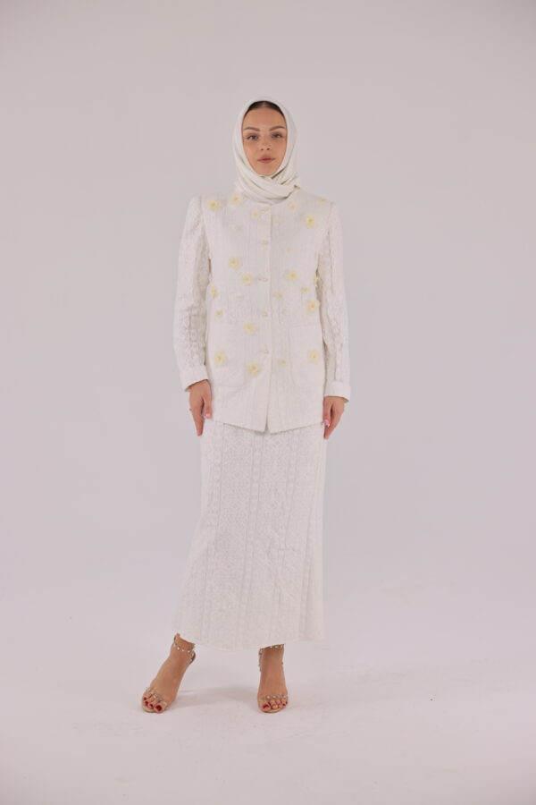 Cream Classic Skirt Set