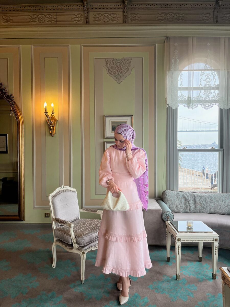 Baby Pink Cotton Linen dress - Image 3