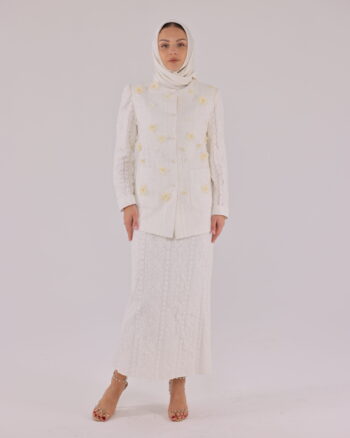 Cream Classic Skirt Set